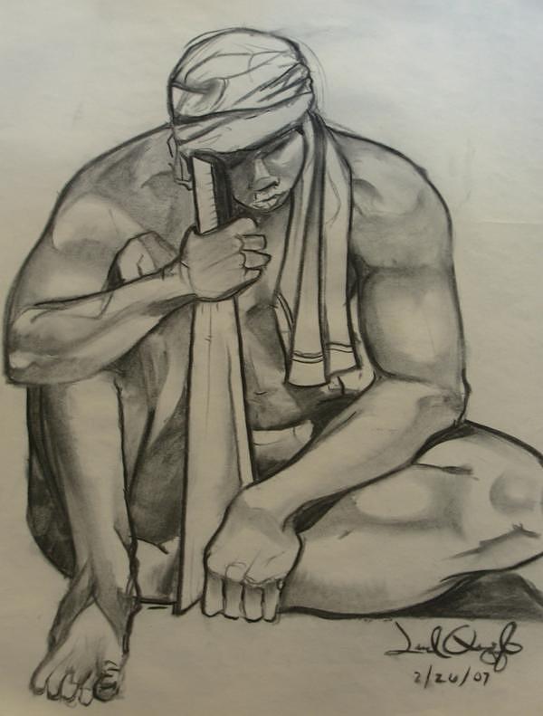 Nude Drawing - Joseph by Joel Quiggle