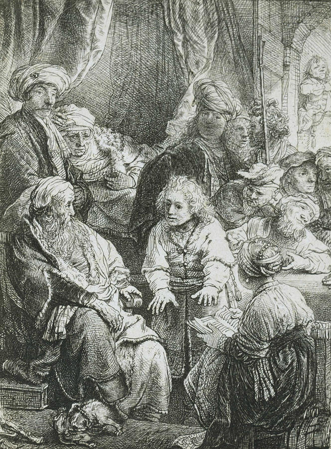 Joseph Telling His Dreams Relief by Rembrandt