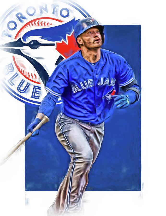 Josh Donaldson Toronto Blue Jays Oil Art Mixed Media by Joe Hamilton