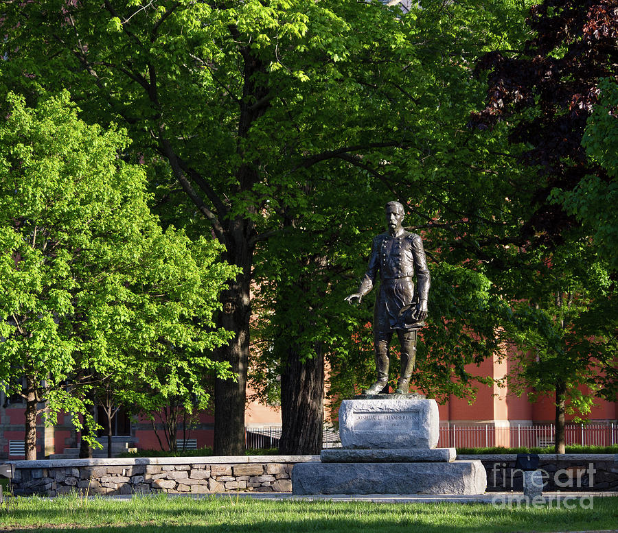 Bowdoin College Photograph - Joshua Lawrence Chamberlain Statue, Brunswick, Maine #0013 by John Bald Bowdoin College Photograph - Joshua Lawrence Chamberlain Statue, Brunswick, Maine #0013 by John Bald
