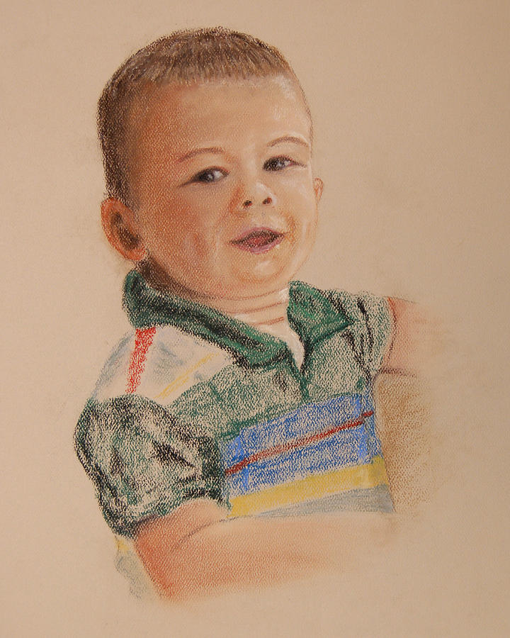Child Painting - Joshua No.2 by Marina Garrison Child Painting - Joshua No.2 by Marina Garrison
