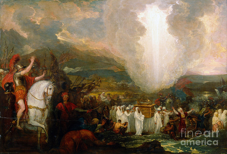 Joshua passing the River Jordan with the Ark of the Covenant Painting by Celestial Images