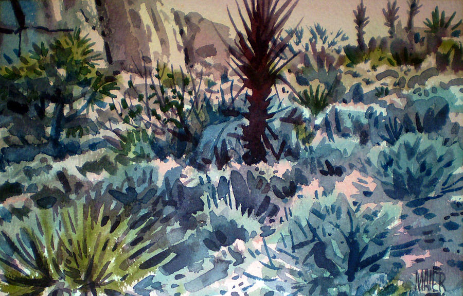Joshua Trees and Yucca Painting by Donald Maier