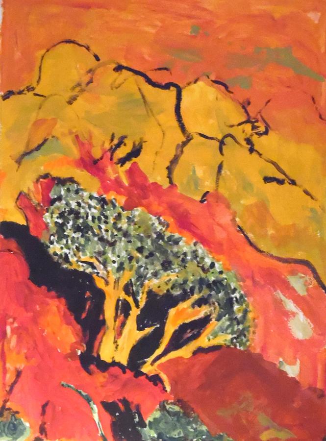 Joshua Trees in the Negev Painting by Esther Newman-Cohen