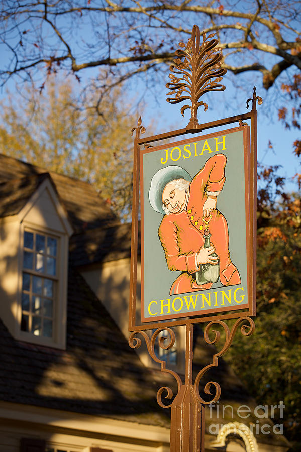Josiah Chownings Tavern Sign Photograph by Rachel Morrison