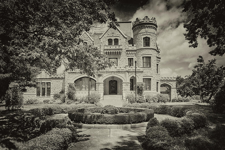 Joslyn Castle in Black and White Photograph by Susan Rissi Tregoning