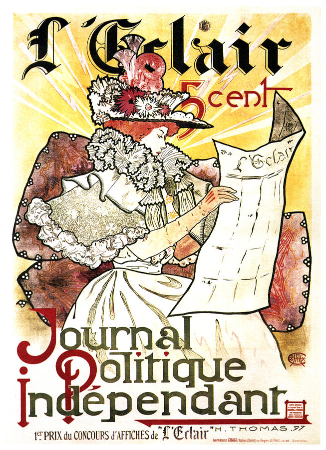 Journal Politique Independant - Political Newspaper - Vintage Art Nouveau Poster Mixed Media