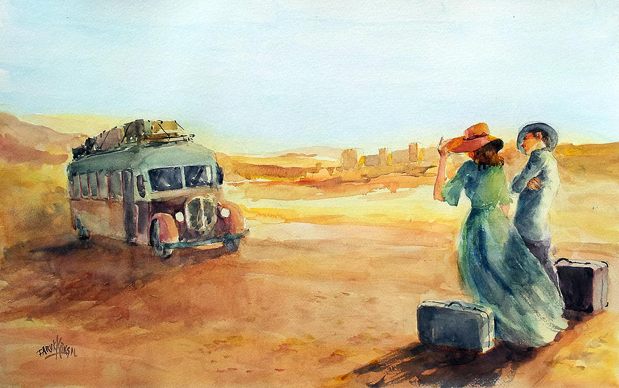 Journey At The Disert... Painting by Faruk Koksal