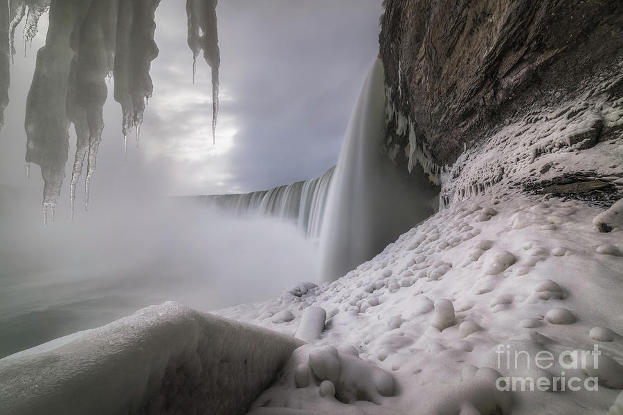Winter Photograph - Journey Behind The Falls  by Michael Ver Sprill
