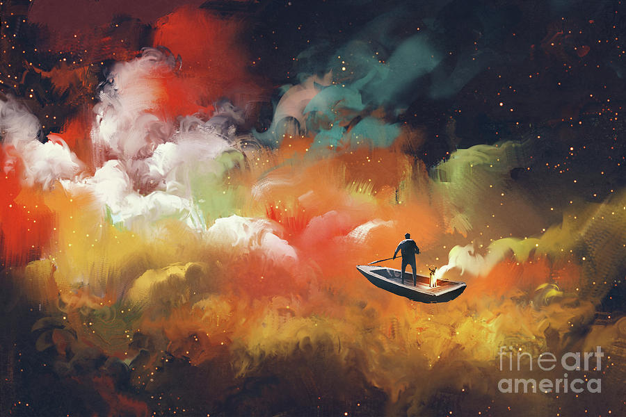 Journey To Outer Space Painting by Tithi Luadthong