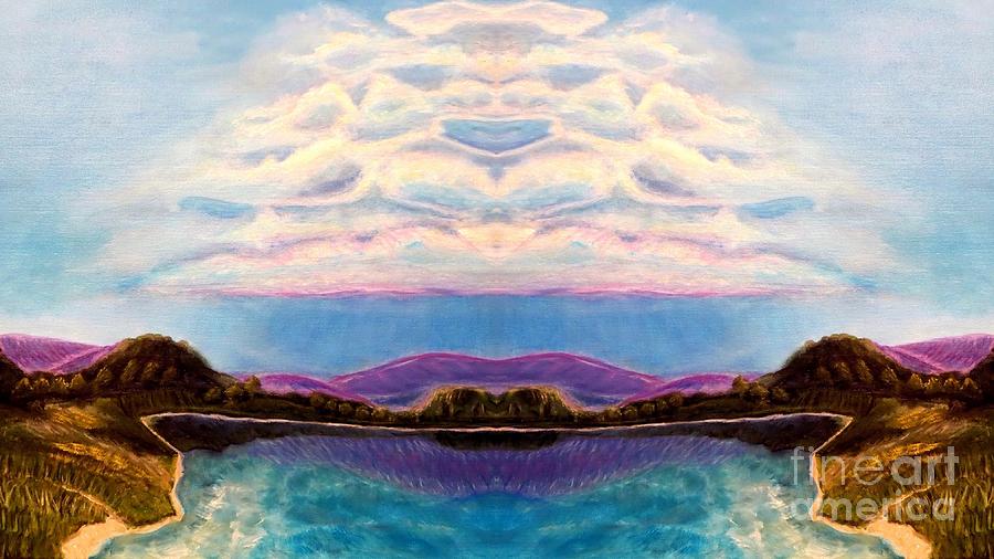 Journey to the Fountain of Atlantis in the Dreamclouds  Painting by Kimberlee Baxter