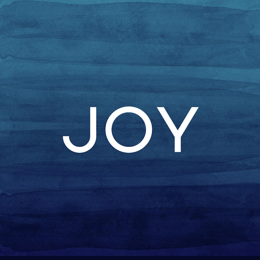 Joy Blue- Art by Linda Woods Mixed Media by Linda Woods