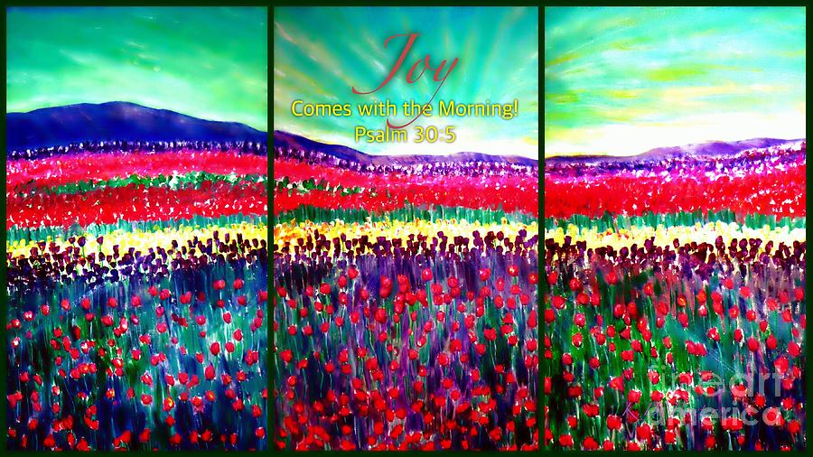 Joy Comes with the Morning Triptych  Painting by Kimberlee Baxter