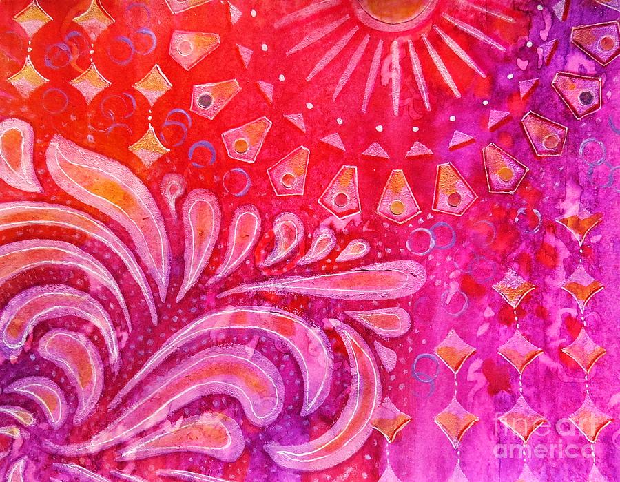 Joy in Orange and Purple Painting by Desiree Paquette