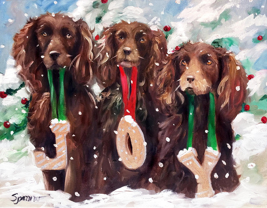 Christmas Painting - JOY by Mary Sparrow