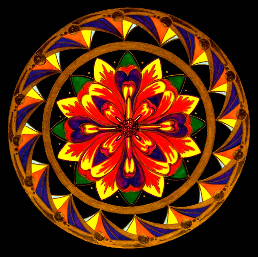 Mandala Painting - JOY by Pam Ellis Mandala Painting - JOY by Pam Ellis