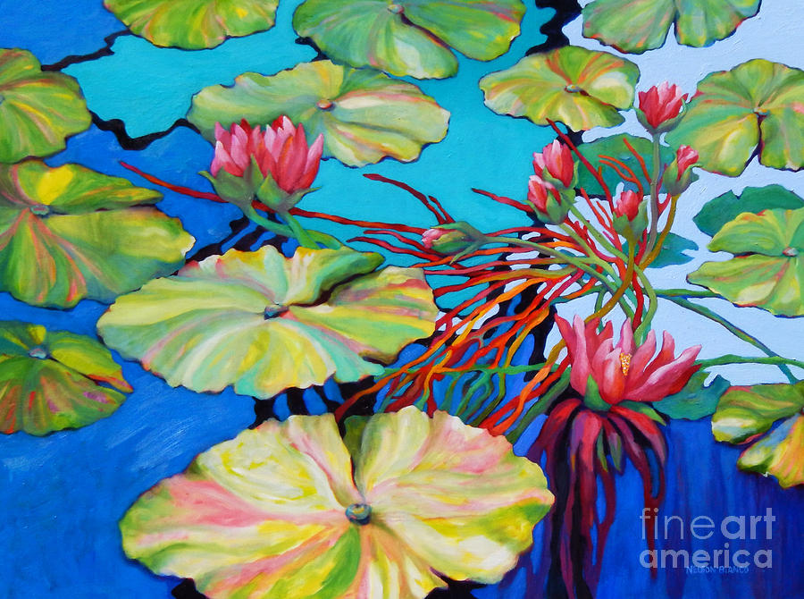 Joy Pond Painting by Sharon Nelson-Bianco