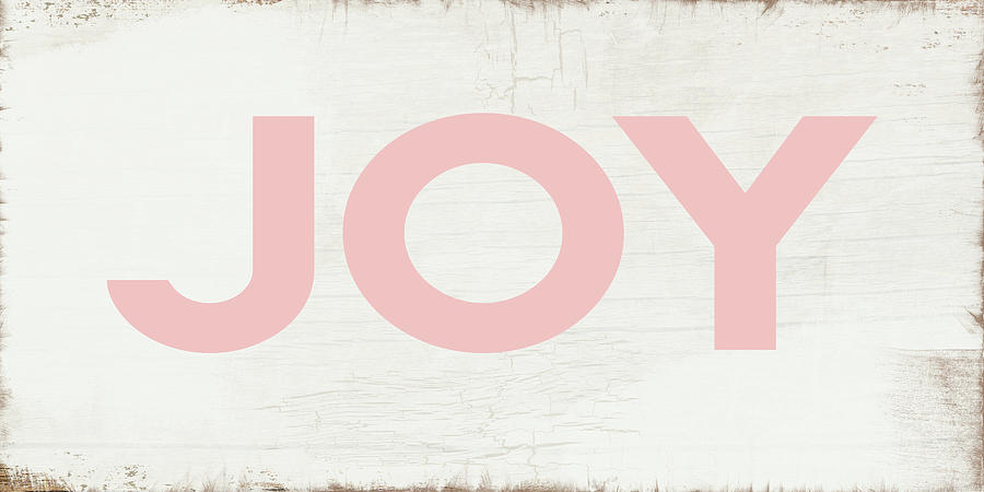 Christmas Digital Art - Joy Sign Pink- Art by Linda Woods by Linda Woods