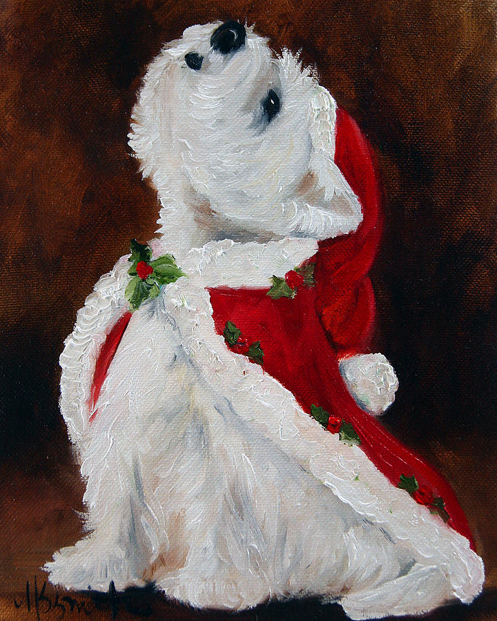 Dog Painting - Joy to the World by Mary Sparrow