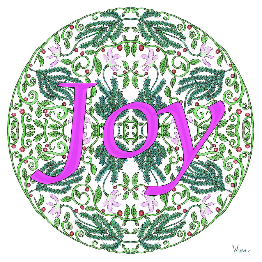 Joy with Purple Flowers Digital Art by Lise Winne