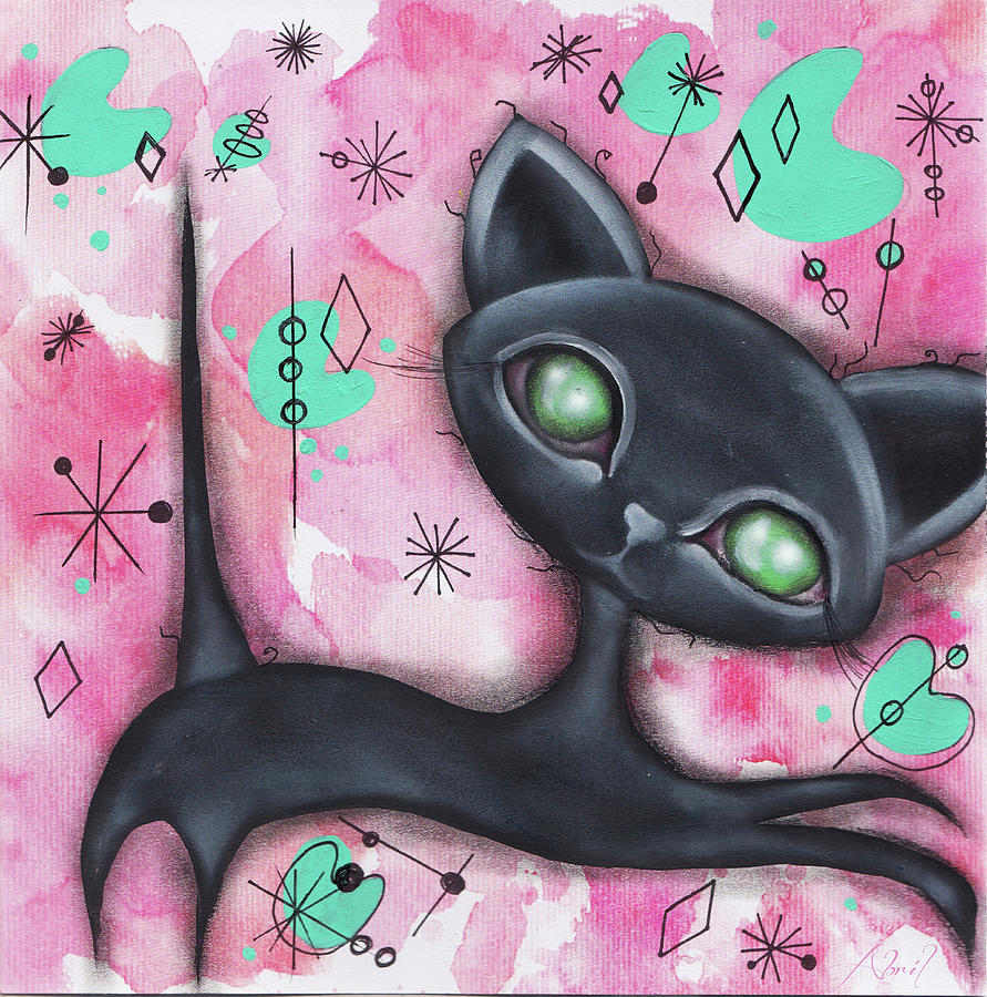 Joyce Cat Painting by Abril Andrade