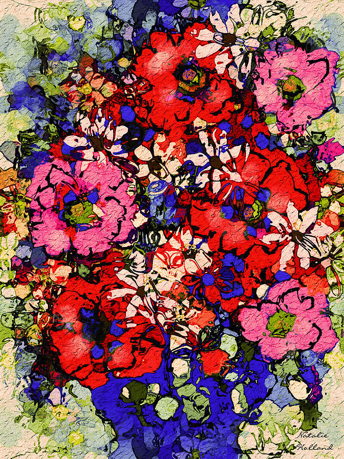 Joyful Flowers Painting by Natalie Holland
