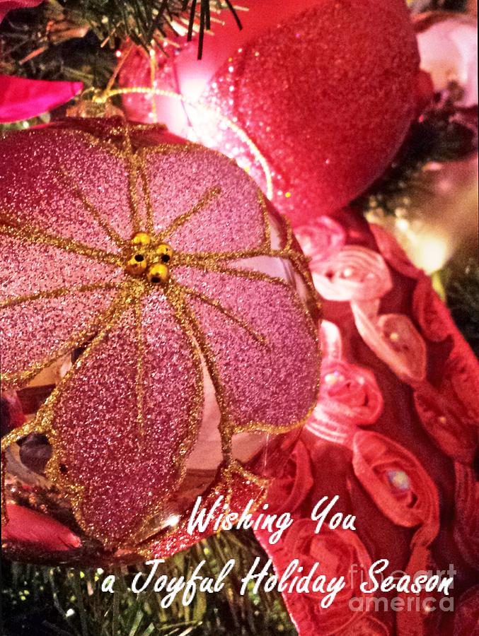 Joyful Pink Holiday Card Photograph by Sharon Williams Eng