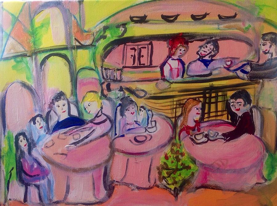 Joyful tinkling bells cafe Painting by Judith Desrosiers