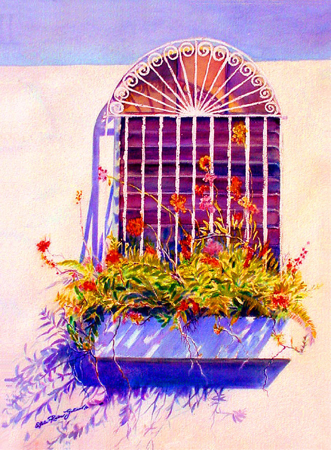 Acuarelas Painting - Joyful Window by Estela Robles