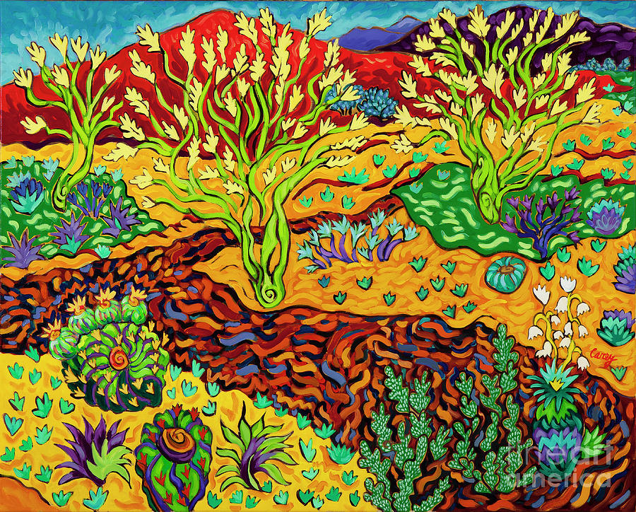 Joyous Desert Scene Painting by Cathy Carey