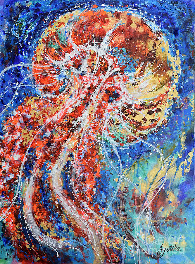 Joyous Jellyfish  Painting by Jyotika Shroff