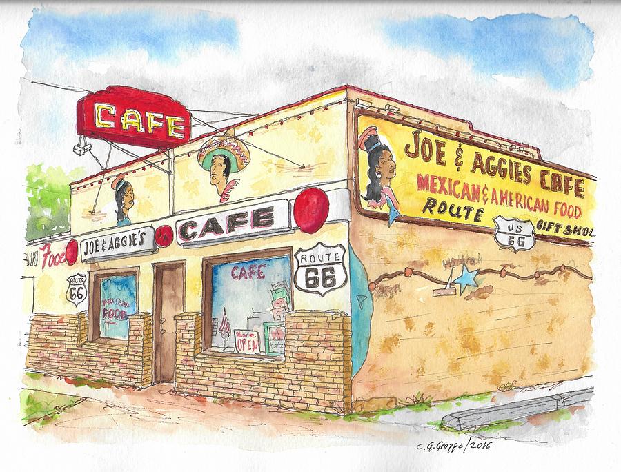 Joe and Aggies Cafe, Route 66, Holbrook, Arizona Painting by Carlos G Groppa