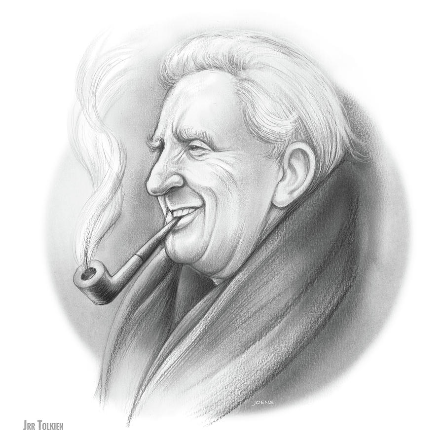 Portrait Drawing - JRR Tolkien by Greg Joens