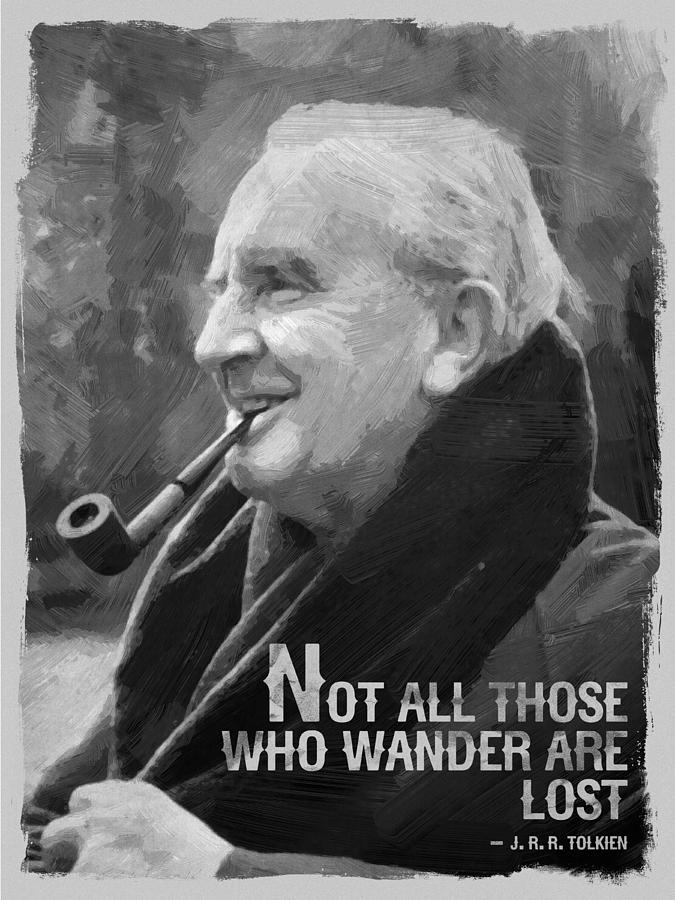 J.r.r. Tolkien Quote Black White Digital Art