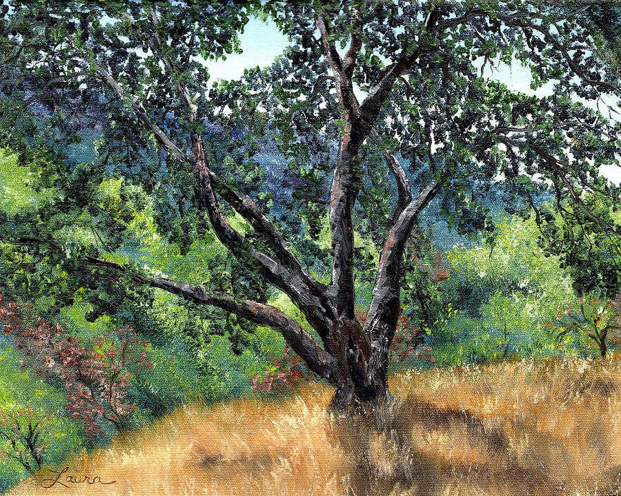Juan Bautista de Anza Trail Oak Painting by Laura Iverson