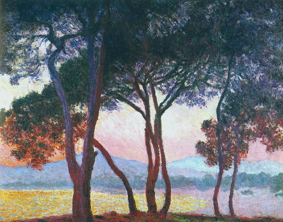 Sunset Painting - Juan-Les-Pins by Claude Monet