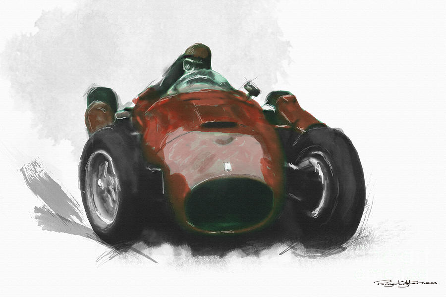 Juan Manuel Fangio  Lancia Ferrari D50 Digital Art by Roger Lighterness