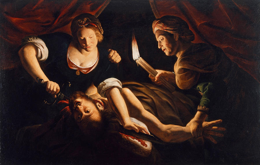 Judith Cutting Off the Head of Holofernes Painting by Trophime Bigot