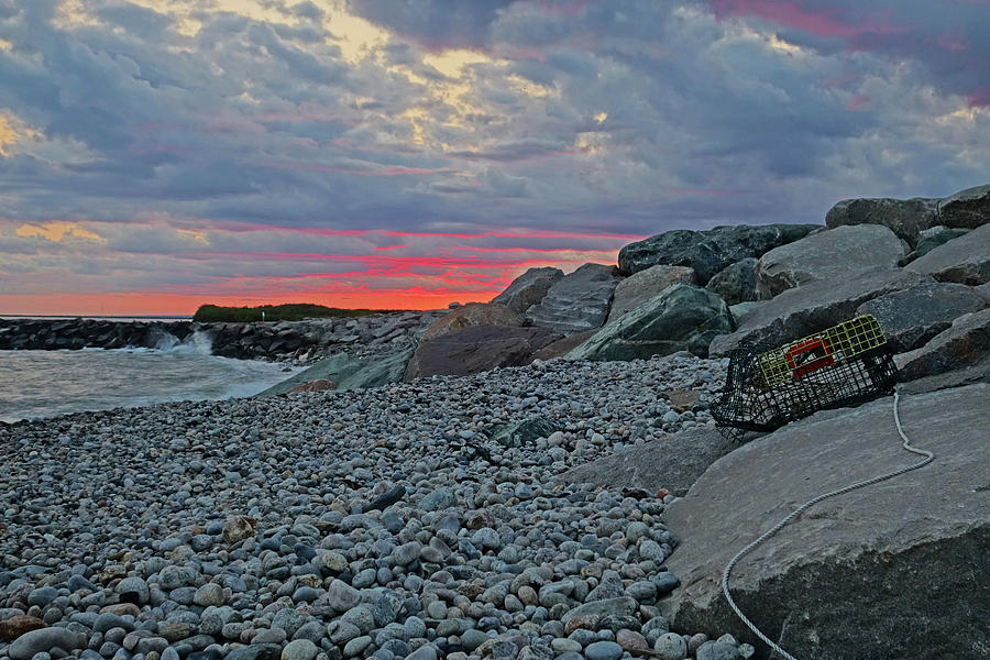 Judith Point Breakwater Narragansett Rhode Island RI Sunet Photograph by Toby McGuire