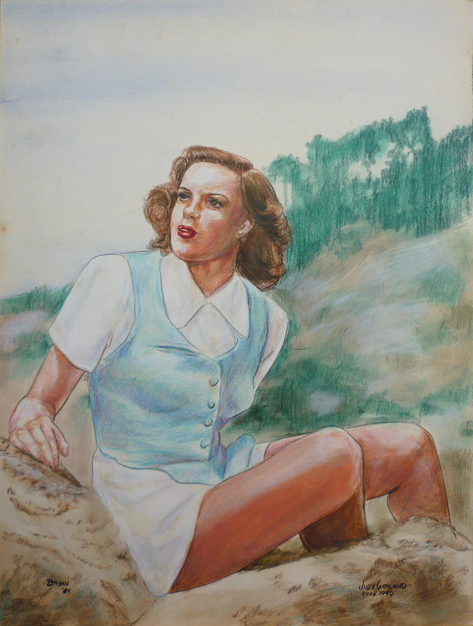 Judy Garland circa 1949 Painting by Bryan Bustard
