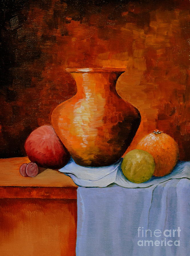 Jug and Fruit Painting by Martin Schmidt