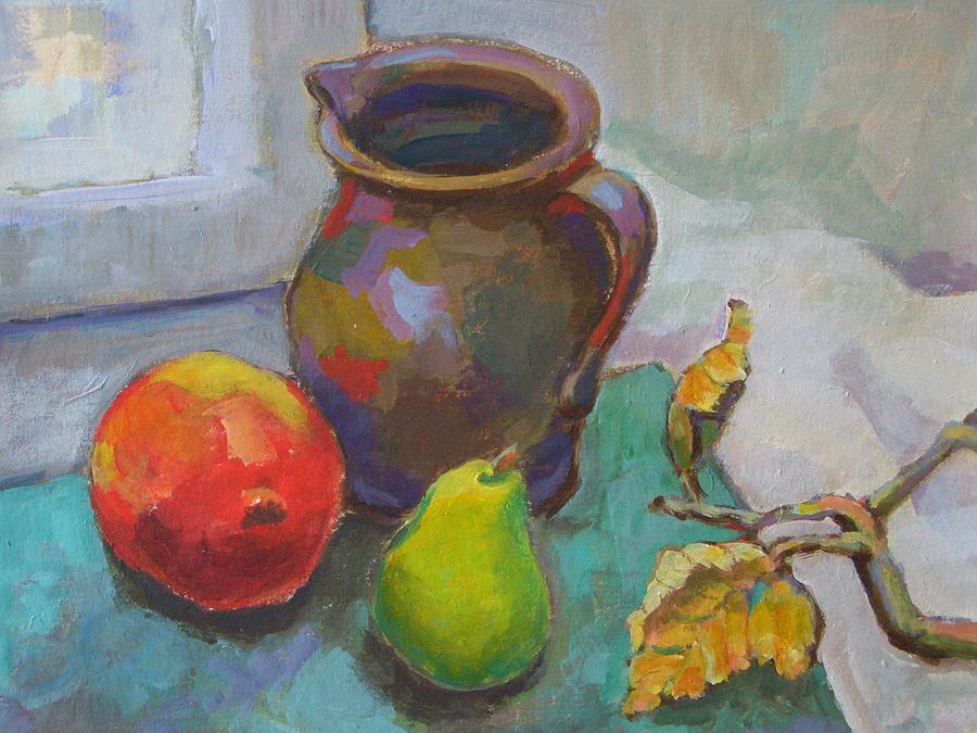 Jug with fruit Painting by Alfons Niex