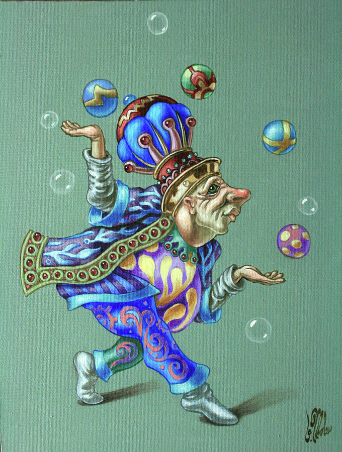 Juggler Painting by Victor Molev