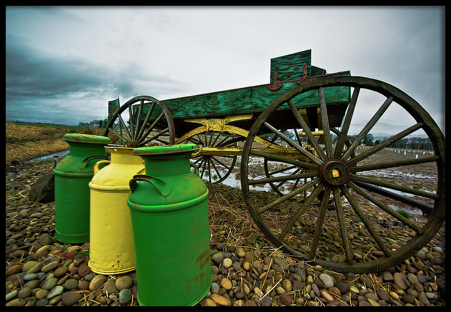 Jugs and Wagon Photograph by Dale Stillman