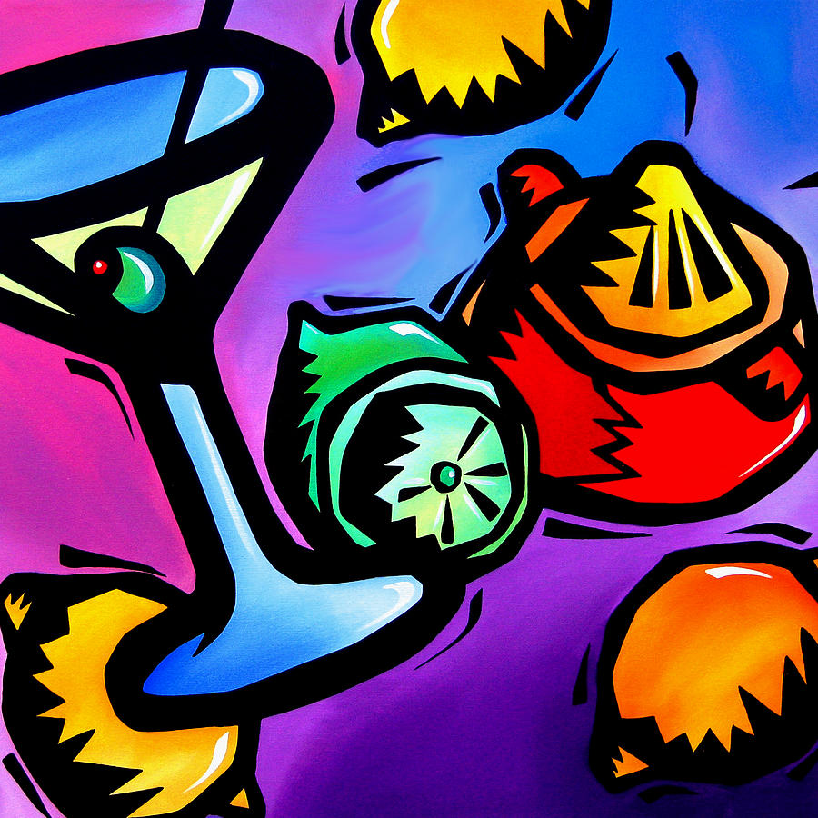 Juicing - Abstract Pop Art by Fidostudio Painting by Tom Fedro