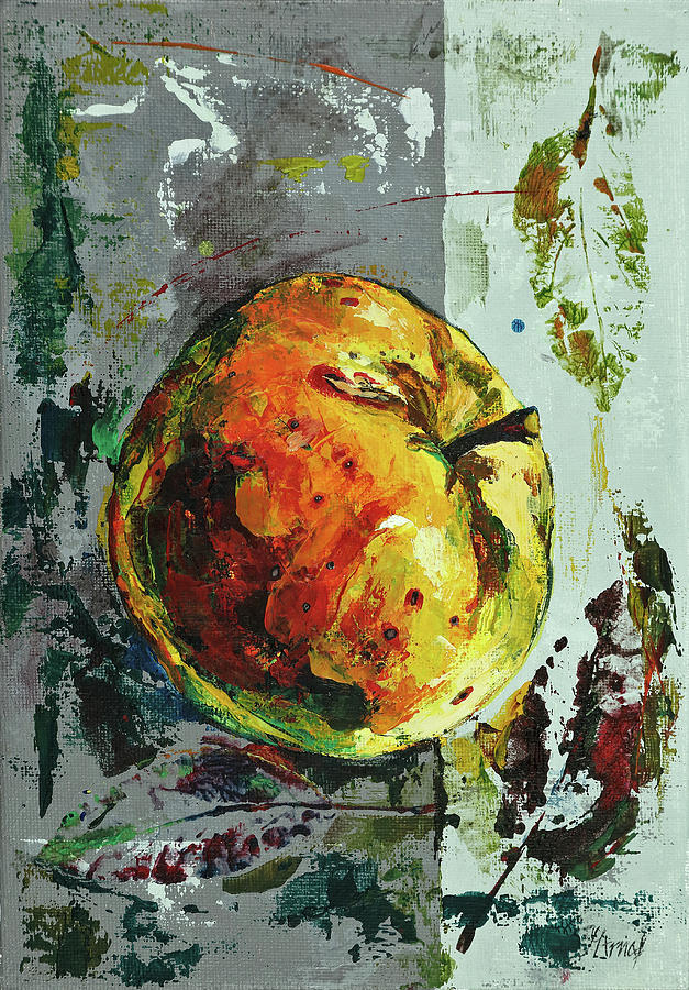 Apple Painting - Juicy Apple by Maria Arnaudova