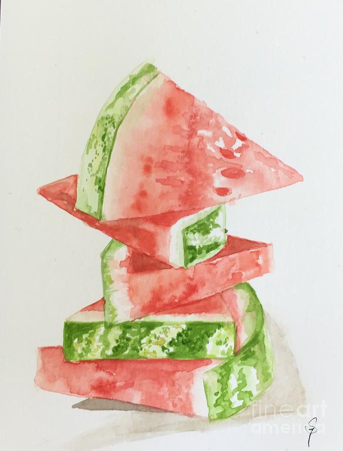 Juicy melon Painting by Gita Vasa