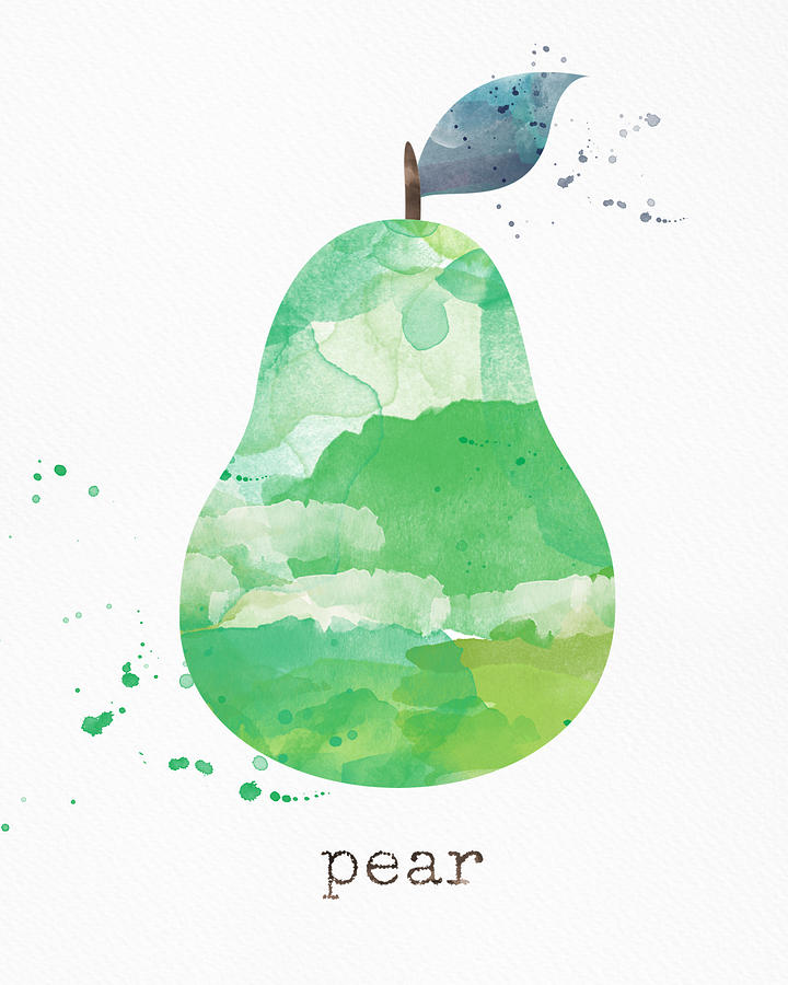 Pear Painting - Juicy Pear by Linda Woods