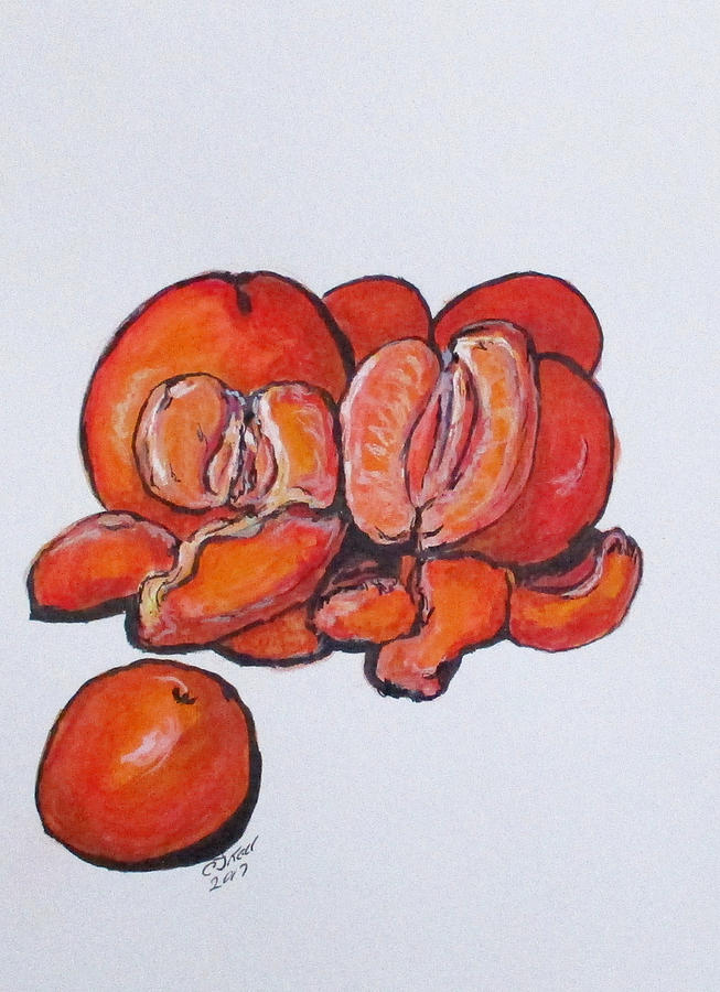 juicy Tangerines Painting by Clyde J Kell