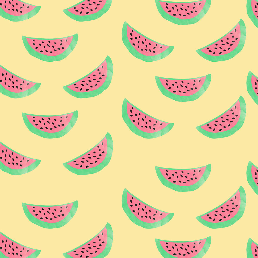 Fruit Pattern Digital Art - Juicy Watermelon by Allyson Johnson